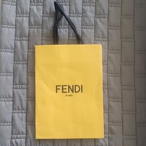 Fendi Yellow Tote with Black Handles